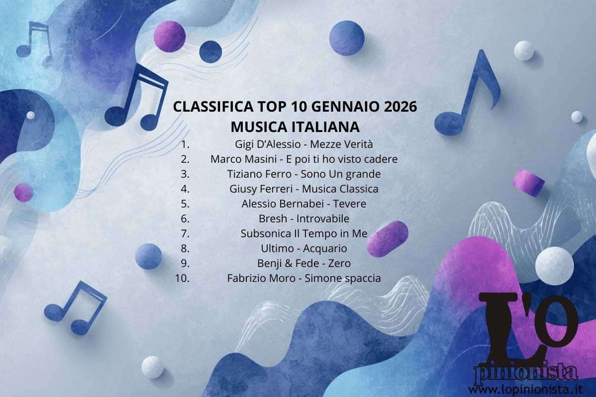 classifica top 10 gennaio 2026 musica italiana