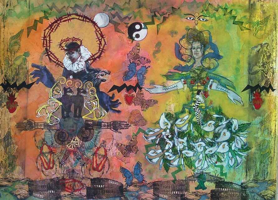 L’incontro tra Surrealismo, Espressionismo e Batik nelle opere di Halena Cline three hearts