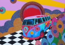 Le vibranti opere di Fred Voigtmann, tra Puntinismo e Pop Art per raccontare il lato divertente della vita vintage bulli