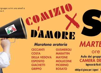 “Comizio d’amore per Sì”, evento-maratona oratoria martedì 17 marzo