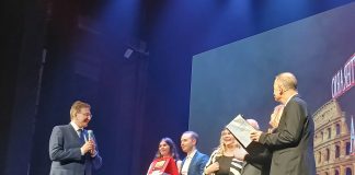 Giacobbo e Strabioli alla cerimonia di premiazione della terza edizione del Premio Letterario Roma International