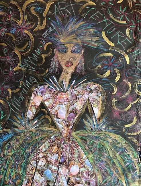 donna su tela giardini marini