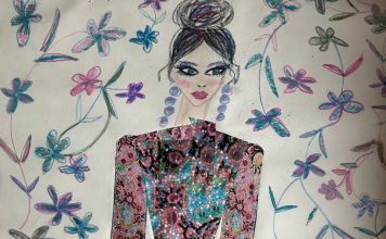 Fotografia, mosaico, disegno e pittura fusi insieme nell’Espressionismo di Marina Mincuzzi donna su tela il pesce blu