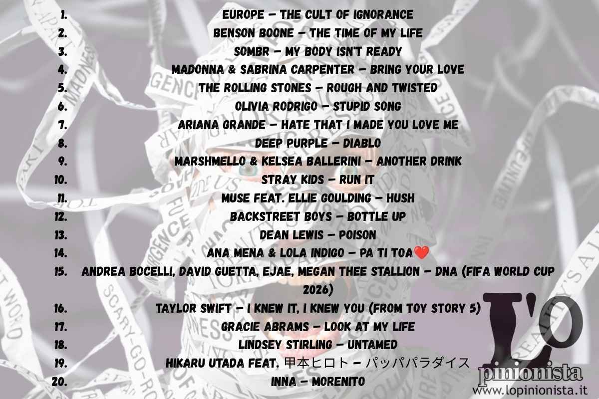 canzoni top 20 giugno 2026