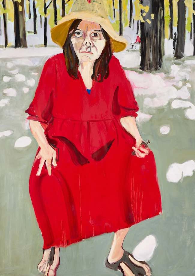 self portrait in a straw hat