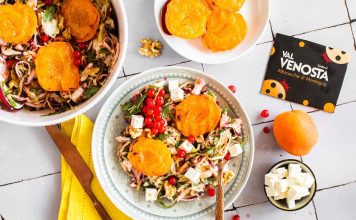 Insalata estiva di cavolo cappuccio e radicchio con albicocche insalata di cappuccio radicchio con albicocche grigliate