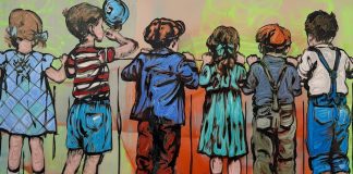 I ricordi fanciulleschi di David Bromley, quando la nostalgia di un mondo più spensierato diventa arte over the fence with bubble boy