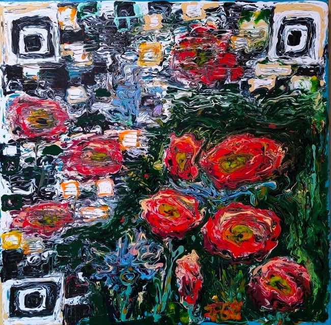 qr coding of a flower