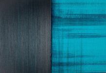 La dissoluzione pittorica tra applicazione e rimozione del Color Field di Callum Innes untitled lamp black