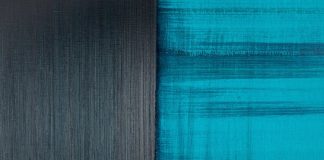 La dissoluzione pittorica tra applicazione e rimozione del Color Field di Callum Innes untitled lamp black