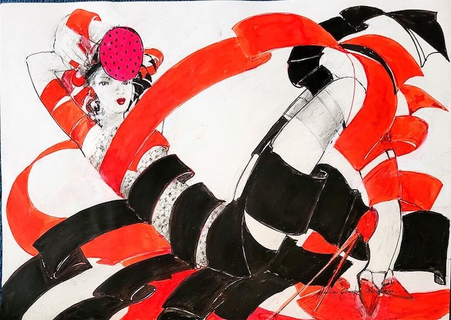 series la femme drawing on paper