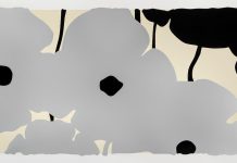 Tra Pop e Street Art l’essenzialità delle nature morte di Donald Sultan silvers and blacks silkscreen