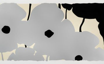 Tra Pop e Street Art l’essenzialità delle nature morte di Donald Sultan silvers and blacks silkscreen