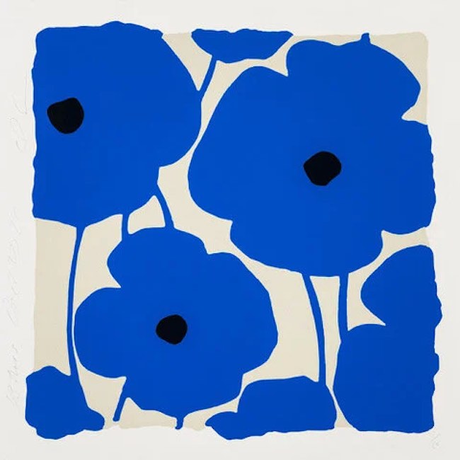 three blue poppies