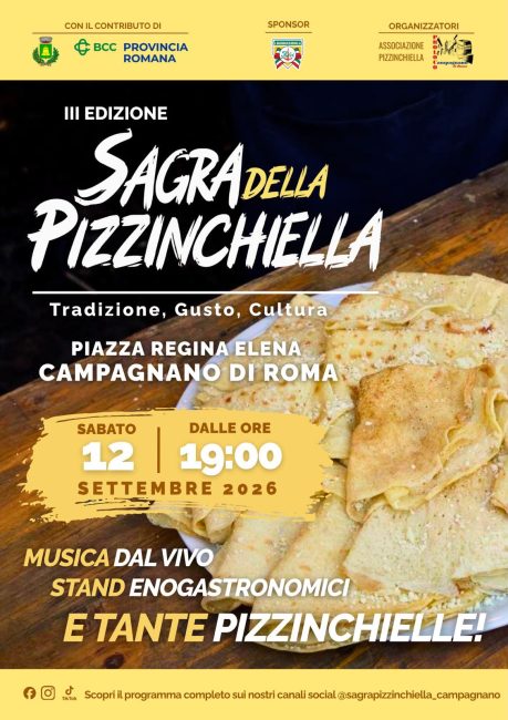 il 12 settembre a campagnano di roma la iii edizione della sagra della pizzinchiella da Lopinionista.it il 12 settembre a campagnano di roma la iii edizione della sagra della pizzinchiella