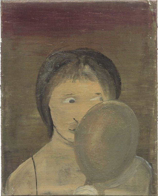 frau mit spiegel