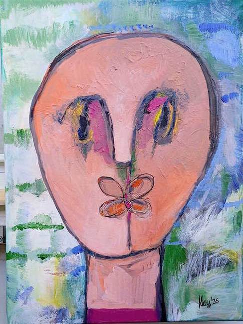 little girl with a butterfly pacifier